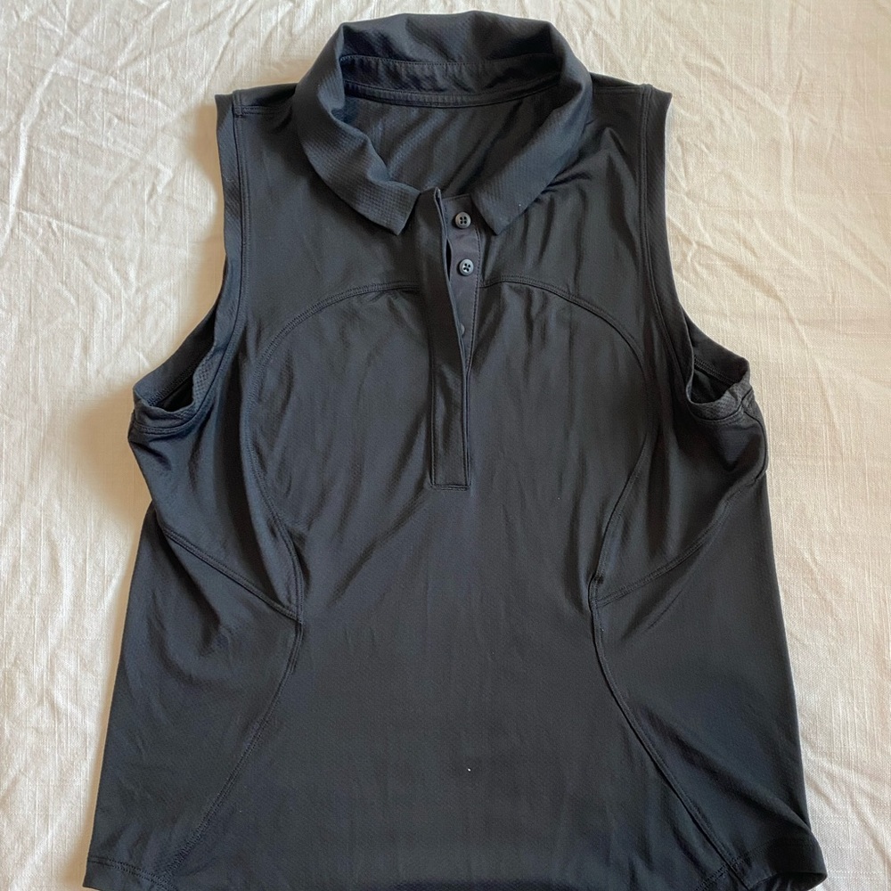 lululemon athletica quick drying polo - black size 6